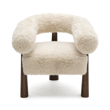 TOV Spara Contract-Grade Straight Vegan Shearling Accent Chair, Natural option, image 1