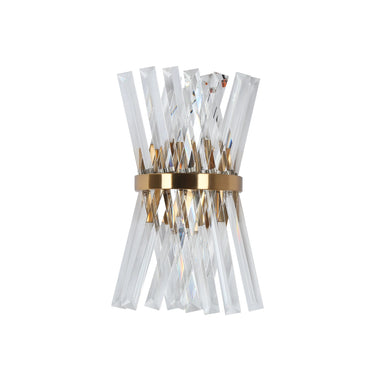 Tadonipkeseismo 2-Light Crystal Tube Wall Sconce in Bras
