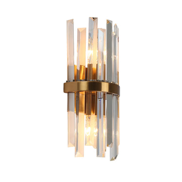 Brass & Crystal Wall Sconce - Glam 2-Light Design (Model HA05033)