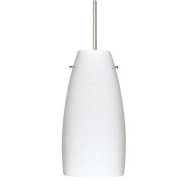 Besa Tao 10 pendant light with handcrafted Chalk glass shade and Satin Nickel finish