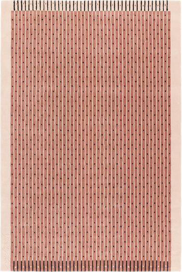Exclamation wool rug in Bois de Rose, full view