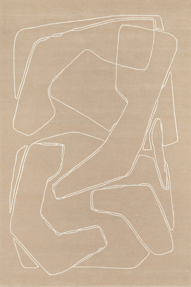 Amalgame wool rug in Beige, full view