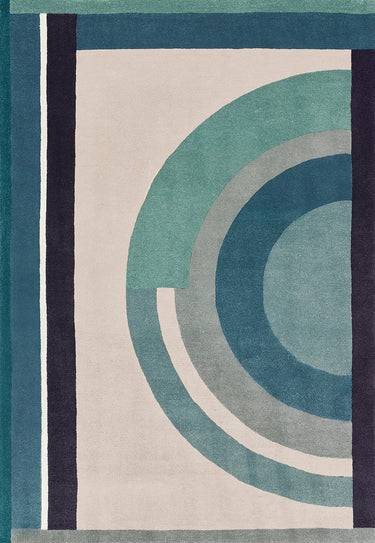 Josep recycled polyester rug in Céladon, full view