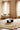 Style wool rug in Écru, styled in a room