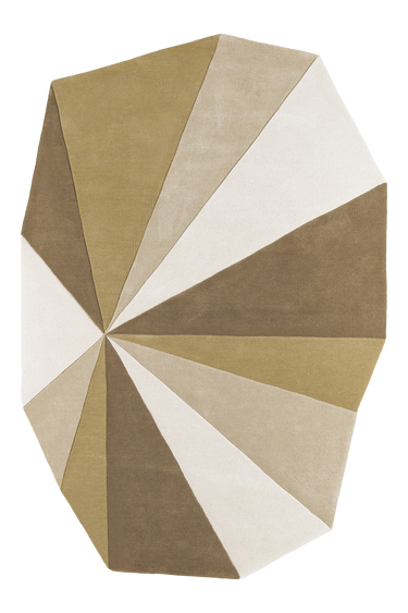 Éventail wool rug in Bronze, full view