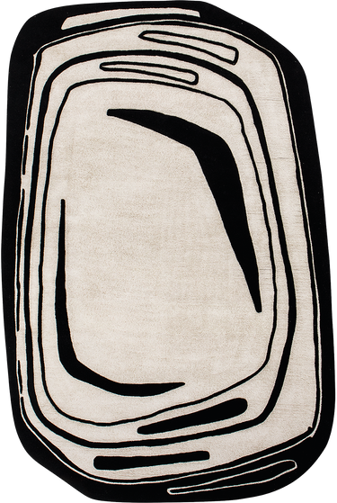 Fragment wool rug, full view