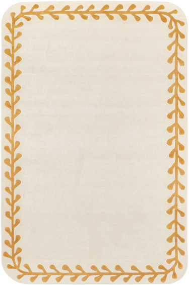 Kalamata wool rug in Yellow, full view