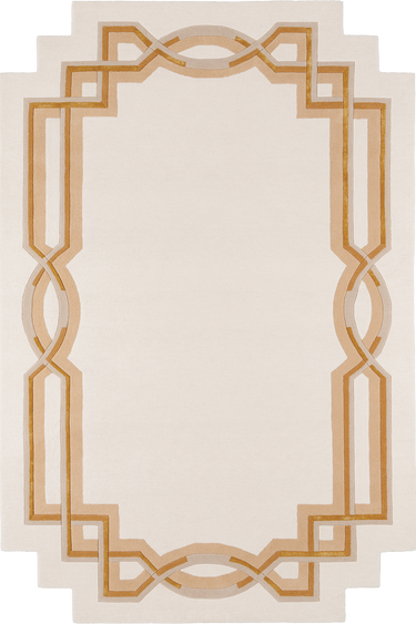 Style wool rug in Écru, full view