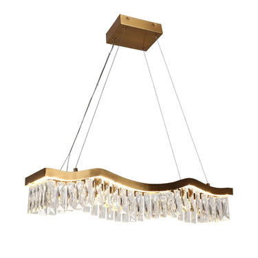 Art Deco Crystal Chandelier - Parisian Brass & Crystal (HA05129)