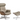 Conform Sweden Timeout Recliner in taupe fabric with swivel base and matching footstool