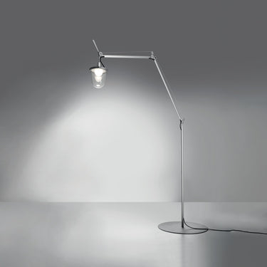 Tolomeo outdoor floor lantern lamp with IP65 LED for modern terrace and patio lighting