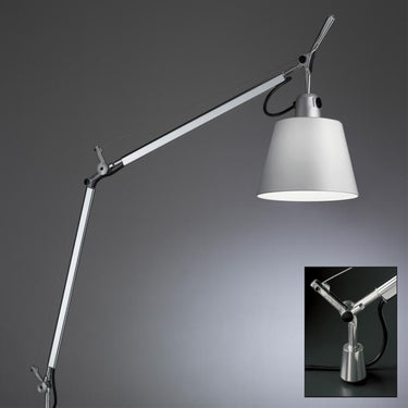 Adjustable Tolomeo desk lamp with fabric shade for modern home office lighting solution