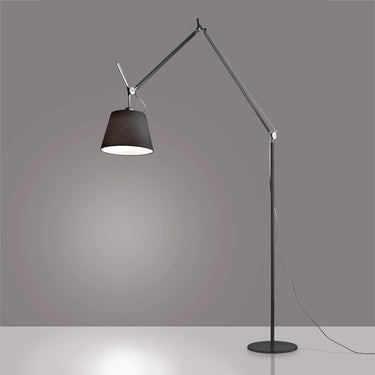 Modern black adjustable LED floor lamp with 12-inch shade for living rooms, offices, and reading corners
