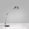 Tolomeo Midi LED table lamp by Artemide in aluminum finish with adjustable articulated arms and base