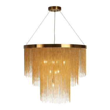 Tracienuri "Celestial" 31.5" 10-Light Brass Modern LED Chandelier
