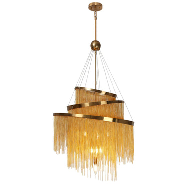 Tracienuri 24" Cascading Gold Chandelier - 7 Lights, HA05124