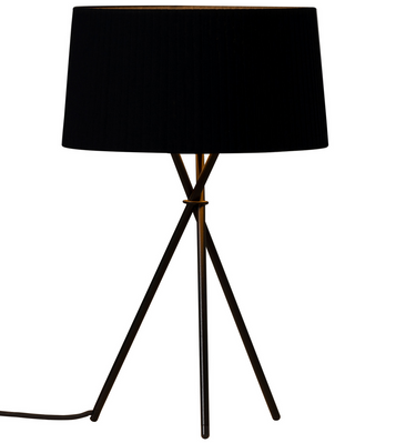 Santa & Cole Trípode M3 table lamp with black ribbon shade