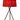 Modern table lamp with red amber ribbon shade