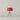 Designer tripod table lamp with red amber ribbon shade