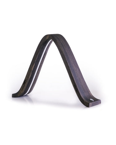 Lambda lamp by Teukho in Black, three-quarter view on white