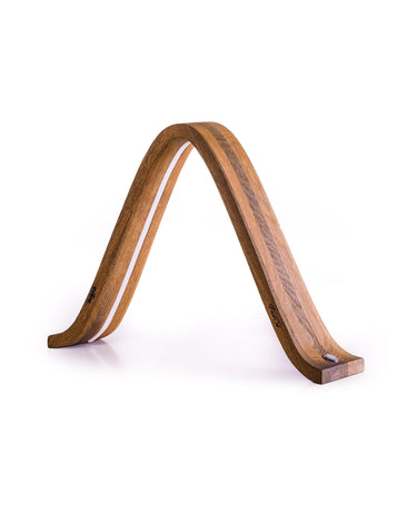 Lambda lamp by Teukho in Brown, three-quarter view on white