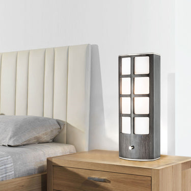 Nova of California Ventana Accent Table Lamp 20 Charcoal Grey Wood