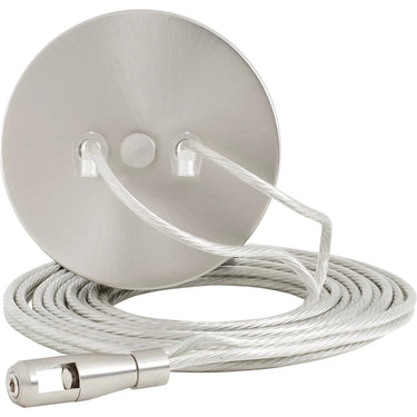 Satin Nickel MonoRail Center Power Feed, Single-Feed by Visual Comfort, clean studio shot