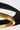 Noa Medium Chandelier by Sean Lavin with a washed black woven seagrass shade and Hand-Rubbed Antique Brass finish, close view of the woven seagrass and the LED ring