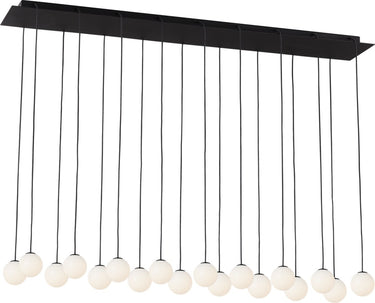 Orbet 18-Light Chandelier by Sean Lavin in Nightshade Black, lit