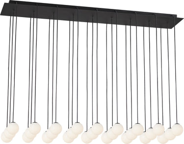 Orbet 27-Light Chandelier by Sean Lavin in Nightshade Black, lit