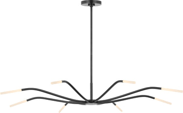 Lajos 50 Chandelier by Sean Lavin in Bronze, long arms with crystal cylinders on a slim stem