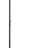 Mill Outdoor Grande floor lamp in Black, full height side view with overhead arm, conical shade and round base