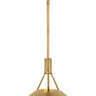 Sospeso Dome X-Large Pendant by Sean Lavin in Natural Brass, full front view of the pendant hanging from its stem and canopy