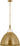 Sospeso Dome X-Large Pendant by Sean Lavin in Natural Brass, closer view of the lit pendant