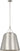 Sospeso Tapered X-Large Pendant by Sean Lavin in Polished Nickel, closer view of the lit pendant