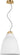 Forge Medium Tall Pendant by Sean Lavin in Matte White with a Natural Brass canopy, lit, closer view of the shade
