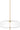 Shakkei Double X-Large Pendant by Sean Lavin in Clear Natural Brass, full front view of the lit pendant hanging from its stem and canopy