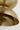Shanti X-Large Double Asymmetric Pendant by Sean Lavin in Natural Brass, close view of the joint where the upper and lower shades meet