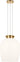 Vetro 21 Pendant by Sean Lavin in Hand-Rubbed Antique Brass, second full view of the lit pendant on its three cables