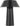 Sesa Short Accent lamp in Black switched on, showing the warm light under the shade