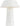 Sesa Short Accent lamp in Matte White switched on, showing the warm light under the shade