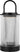 Tawa Accent rechargeable table lamp in Black, angled view of the ribbed glass body and arched handle on white
