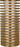 Quoddy Small table lamp in Natural Brass with the light on, side view of the ring stack
