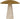 Aegis Medium table lamp in Natural Brass and Natural Travertine, a wide brass shade on a tapered cream stone base, lit
