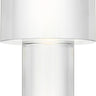 Beryl 13 cylinder table lamp in Hand-Rubbed Antique Brass, a clear crystal drum on a crystal column and brass base