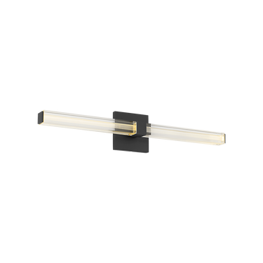 Reiya Square 24 Vanity by Sean Lavin in Nightshade Black, three-quarter view, lit