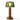 Victoria cordless table lamp brass base and hand-blown green glass shade.