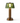 Victoria cordless table lamp brass base and hand-blown green glass shade.