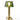 Victoria cordless table lamp, green glass shade, aged brass finish, with rechargeable function, in living room setting.