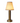 Portable battery-powered lamp, Victoria, with cotton shade, in a modern living room setting.